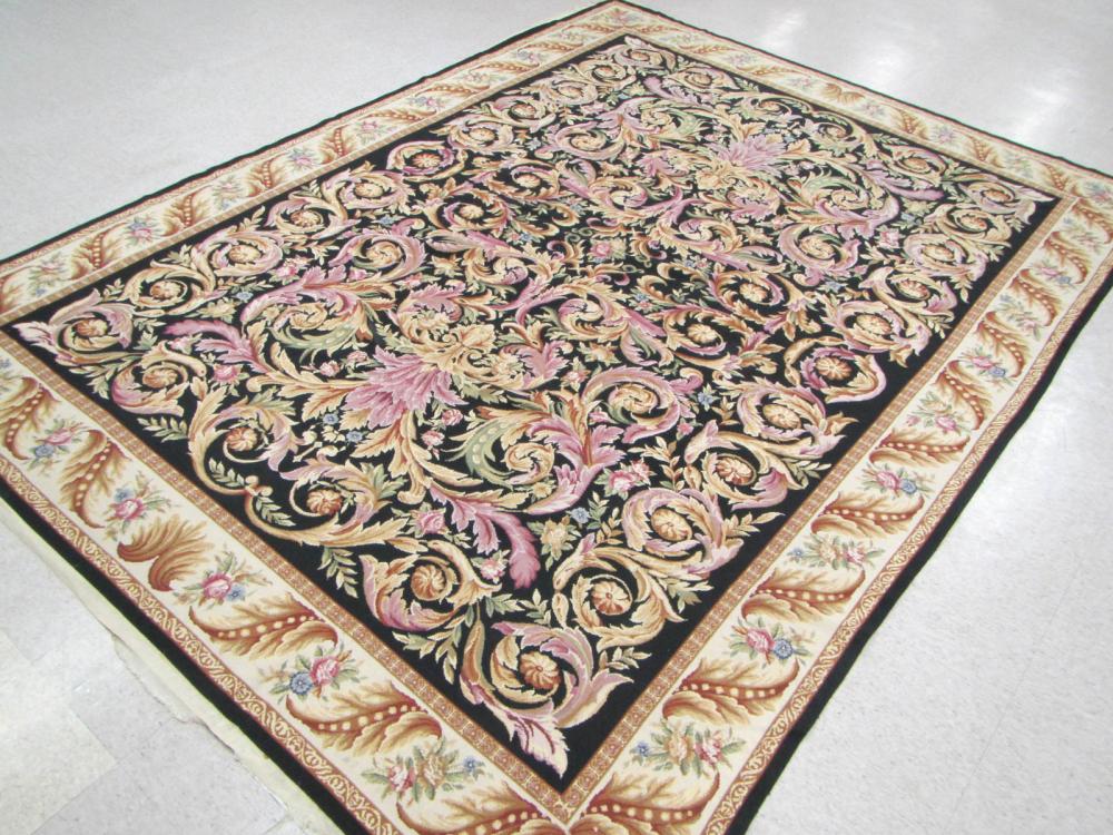 FRENCH AUBUSSON STYLE NEEDLEPOINT