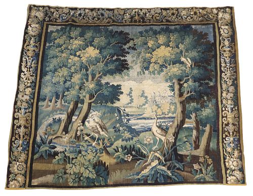 FRENCH AUBUSSON VERDURE TAPESTRY,