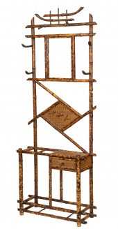 FRENCH BAMBOO HALL TREE Late 1
