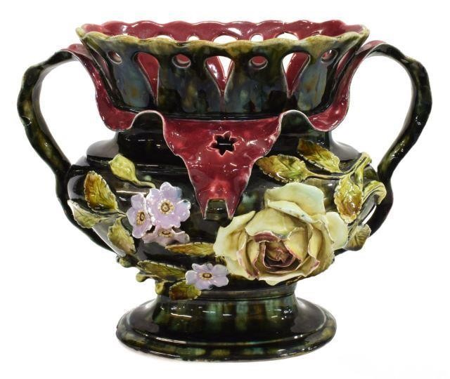 FRENCH BARBOTINE MAJOLICA