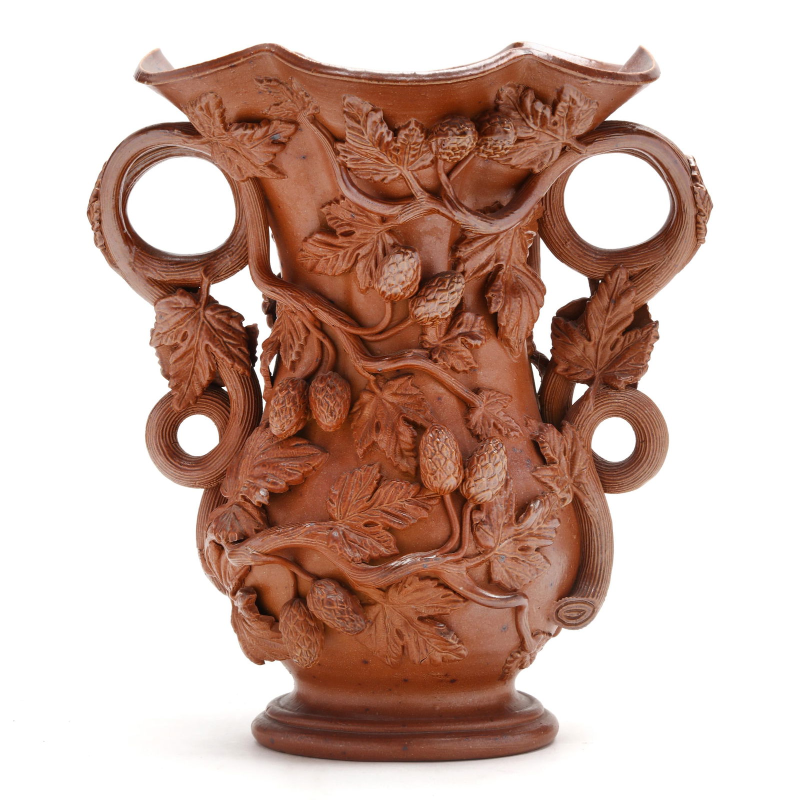 FRENCH BARBOTINE POTTERY VASEFrench