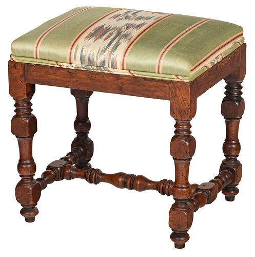 FRENCH BAROQUE UPHOLSTERED WALNUT