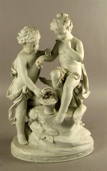 French bisque figure group   