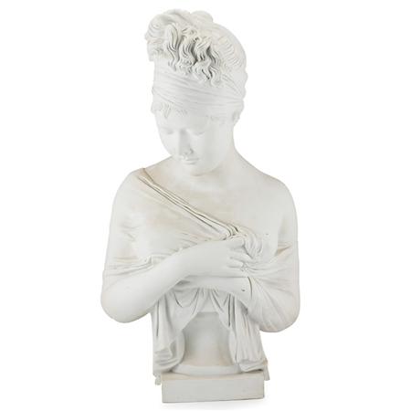 French Bisque Porcelain Bust of a