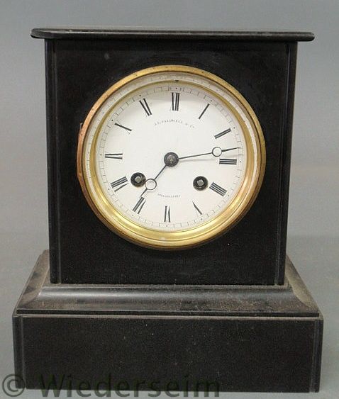 French black marble mantel clock