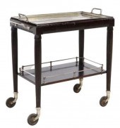 FRENCH BLACK PAINTED TWO TIER