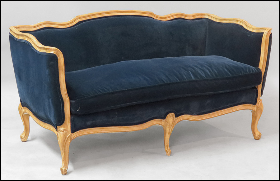 FRENCH BLONDEWOOD CANAPE. H: 30'' x