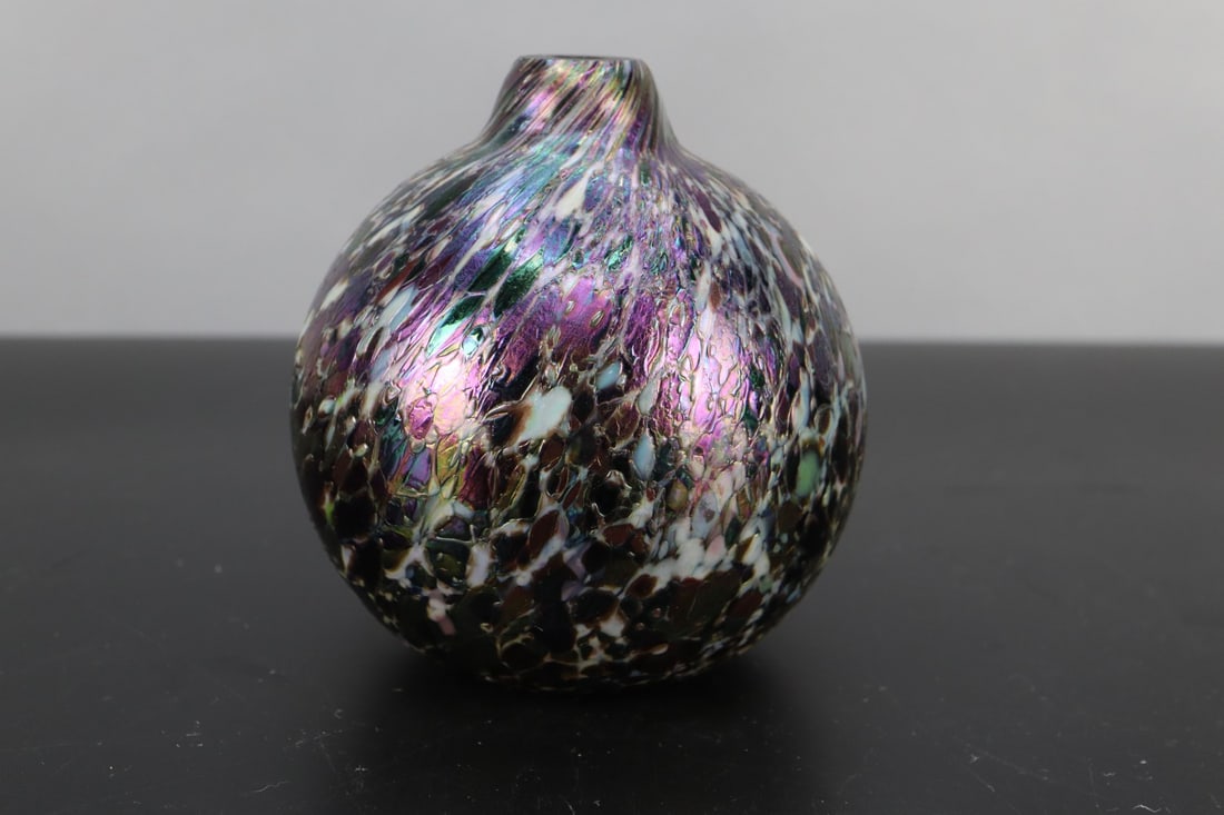 FRENCH BLOWN ART GLASS BOTTLE VASE,
