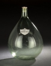 French Blown Green Glass Wine