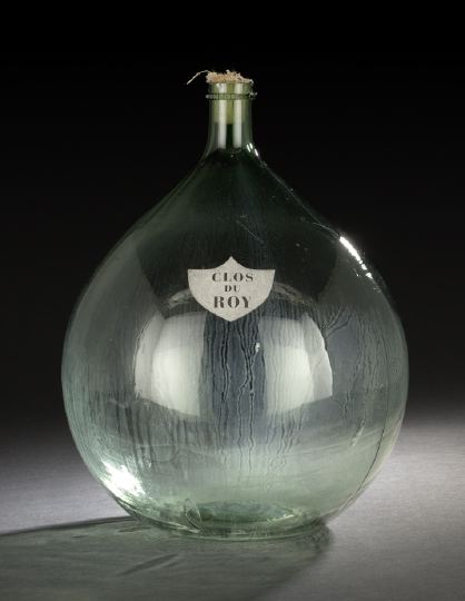 French Blown Green Glass Wine Jar,