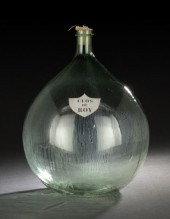 French Blown Green Glass Wine