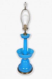 FRENCH BLUE OPALINE GLASS AND