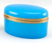 FRENCH BLUE OPALINE GLASS DRES