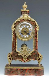FRENCH BOULLE MANTLE CLOCK, HE