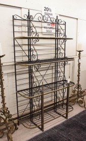 FRENCH BRASS AND BLACK IRON BA