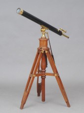 FRENCH BRASS AND EBONIZED META
