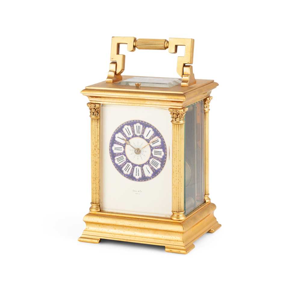 FRENCH BRASS AND ENAMEL REPEATER