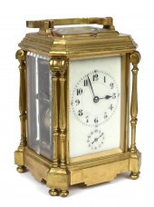 FRENCH BRASS AND GLASS REPEATE