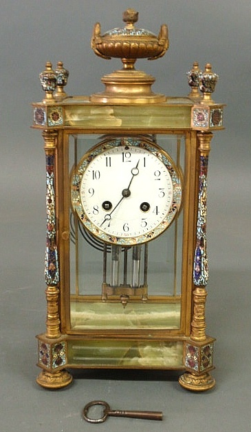 French brass and green onyx