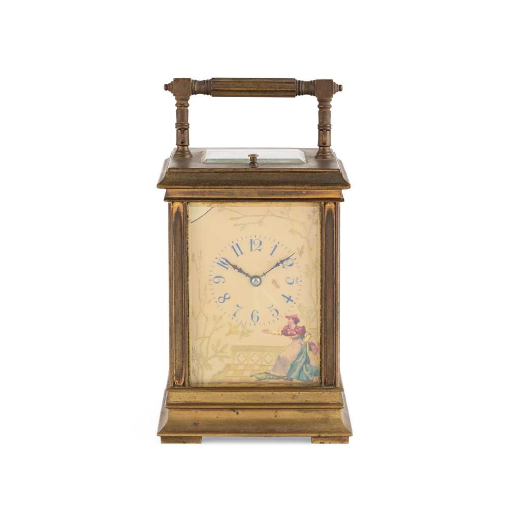 FRENCH BRASS AND PORCELAIN REPEATER