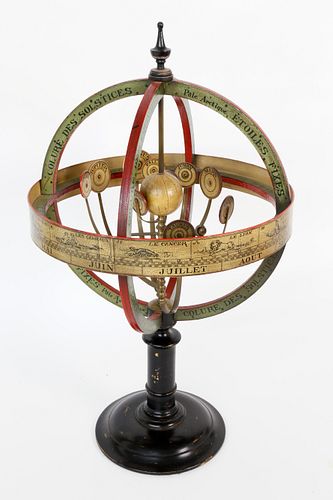 FRENCH BRASS ARMILLARY SPHERE, 19TH