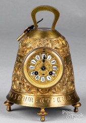 FRENCH BRASS BELL NOVELTY CLOC