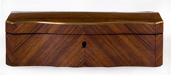 French brass-bound parquetry lock