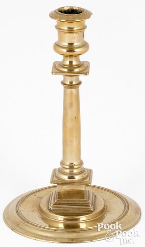 FRENCH BRASS CANDLESTICK, 16TH