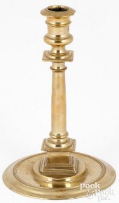 FRENCH BRASS CANDLESTICK, 16TH