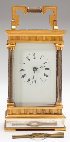 French Brass Carriage Clock by L