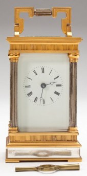 French Brass Carriage Clock by