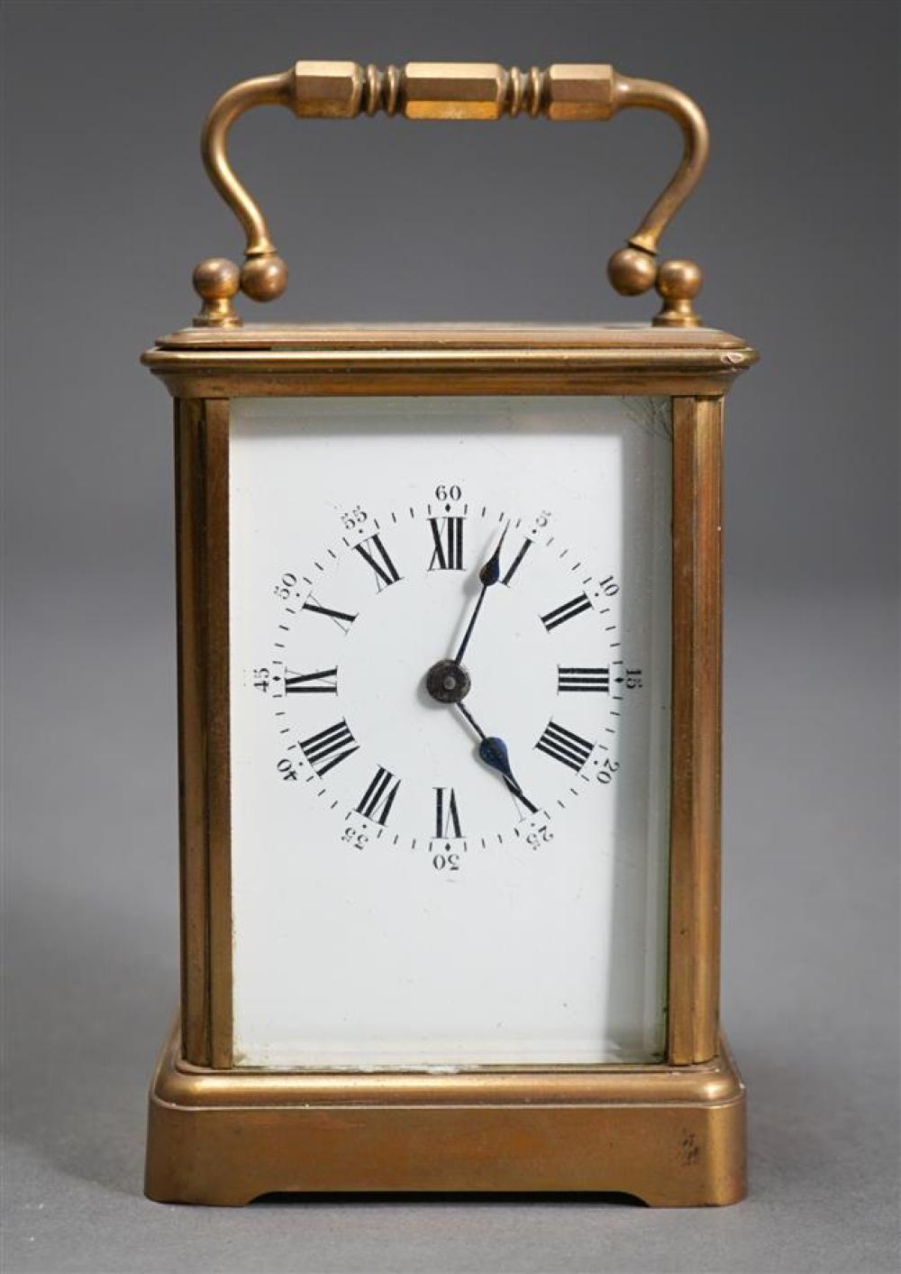 FRENCH BRASS CARRIAGE CLOCK, R &