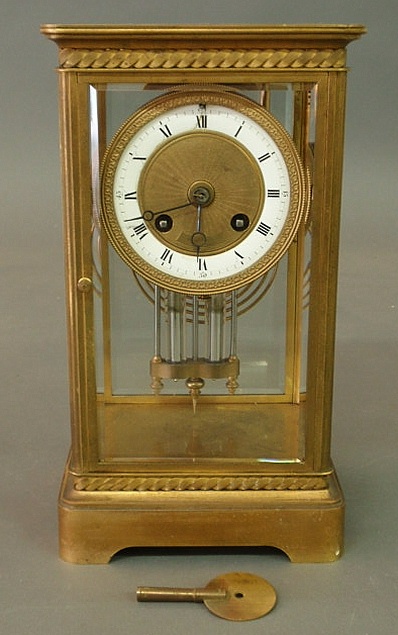 French brass carriage clock with