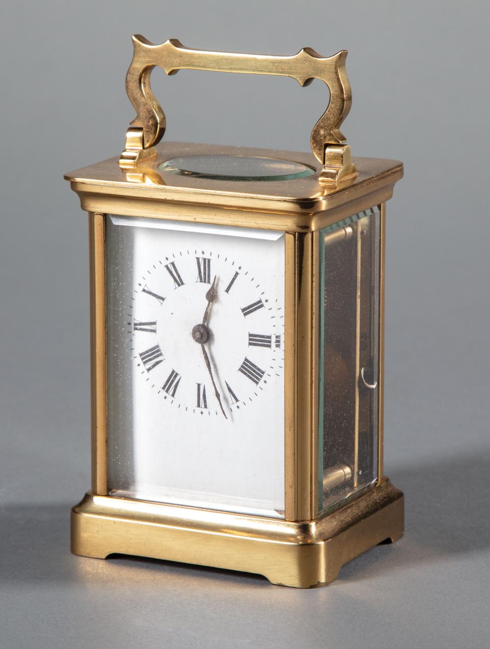 FRENCH BRASS CARRIAGE CLOCKFrench