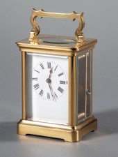 FRENCH BRASS CARRIAGE CLOCKFre