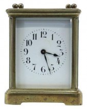 FRENCH BRASS-CASED CARRIAGE CL