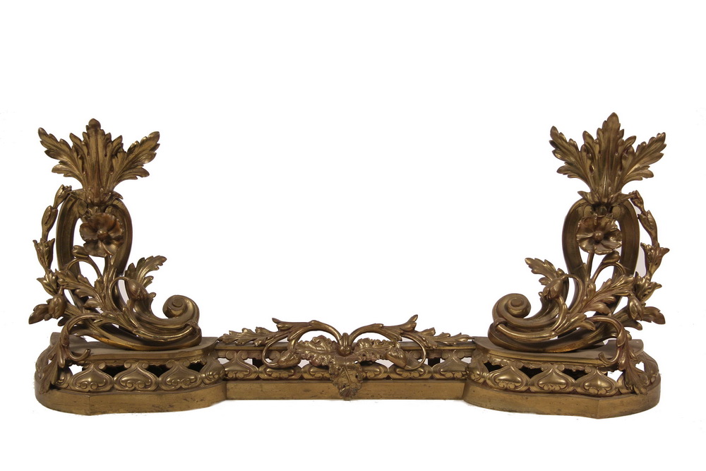 FRENCH BRASS CHENET SET - Pair of
