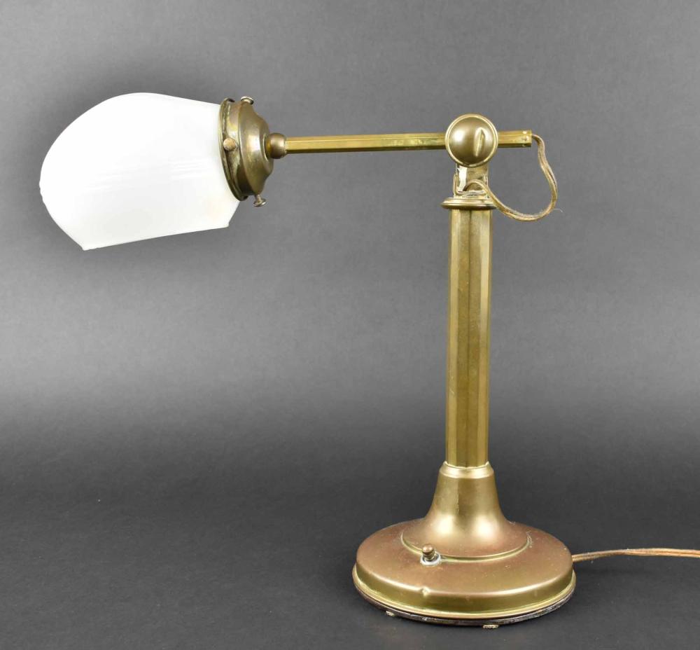 FRENCH BRASS DESK LAMPCirca 1900.