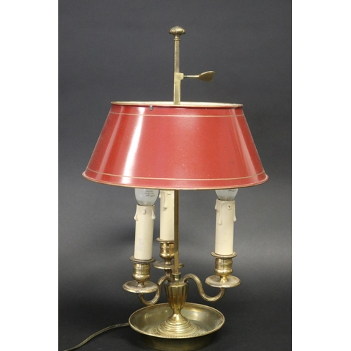 French brass dish based three light