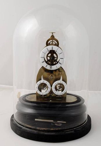 FRENCH BRASS & ENAMEL COLUMN