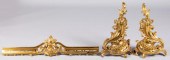 FRENCH BRASS FIRE FENDER AND P