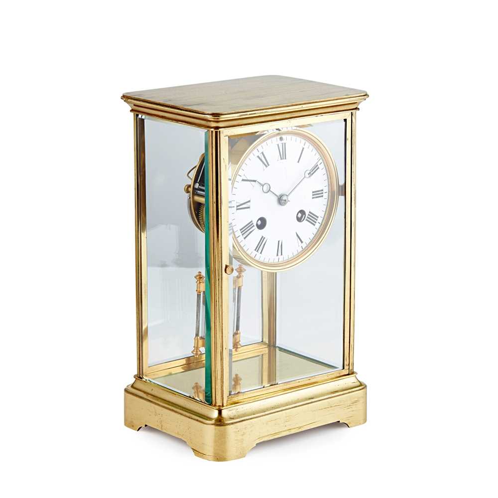 FRENCH BRASS FOUR GLASS MANTEL
