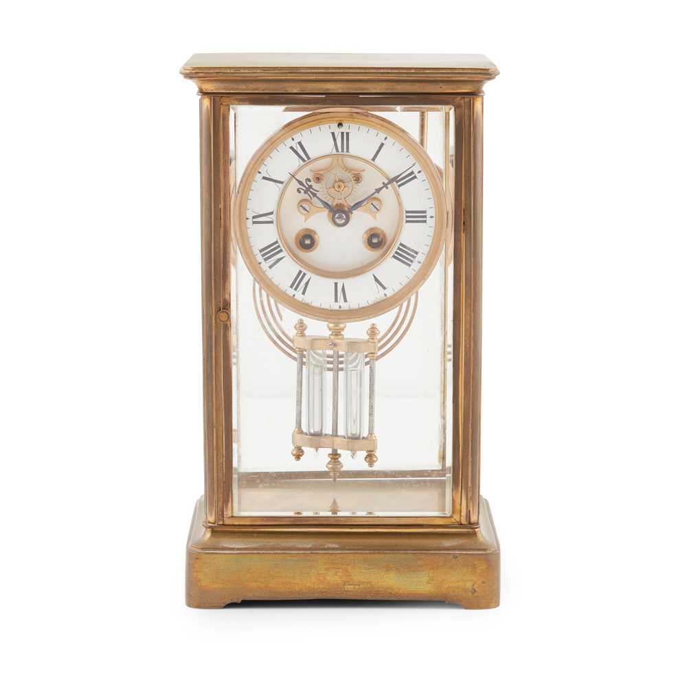 FRENCH BRASS FOUR GLASS MANTEL