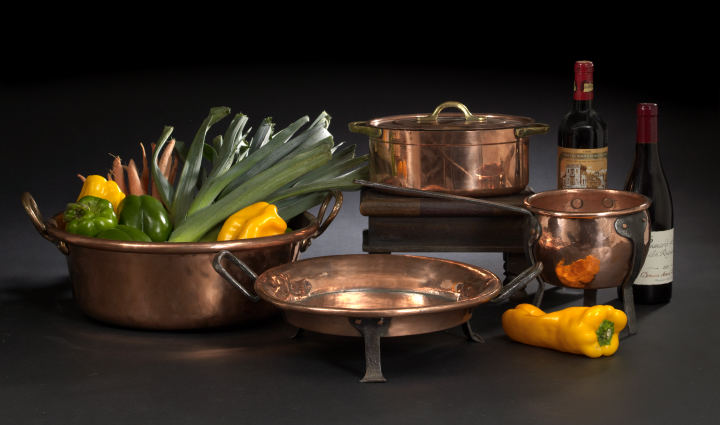 French Brass-Handled Copper Oval