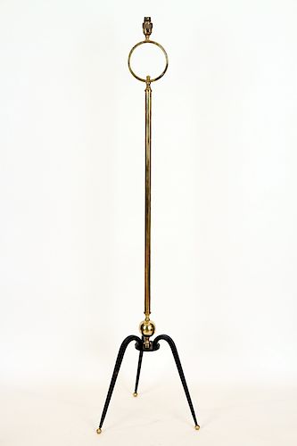 FRENCH BRASS IRON FLOOR LAMP MANNER