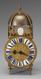 French brass lantern clock, fa