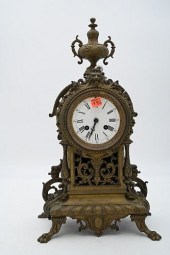 FRENCH BRASS MANTEL CLOCK, HAV