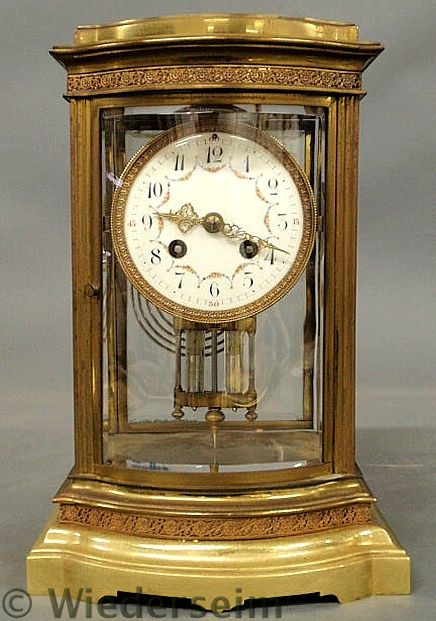 French brass mantel clock with