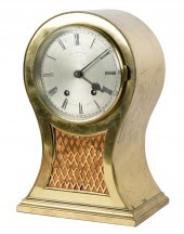 FRENCH BRASS MANTEL CLOCKFrenc