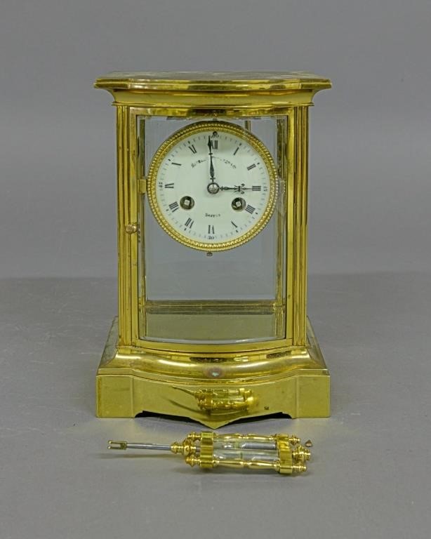 French brass mantle clock
9"H x 6"W